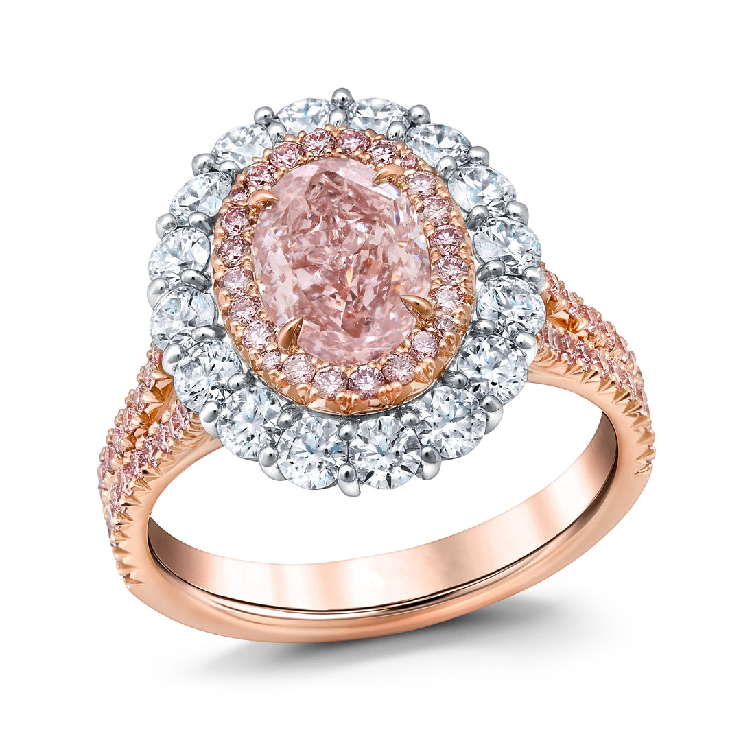 1.29ct Oval Light Pink Diamond Ring