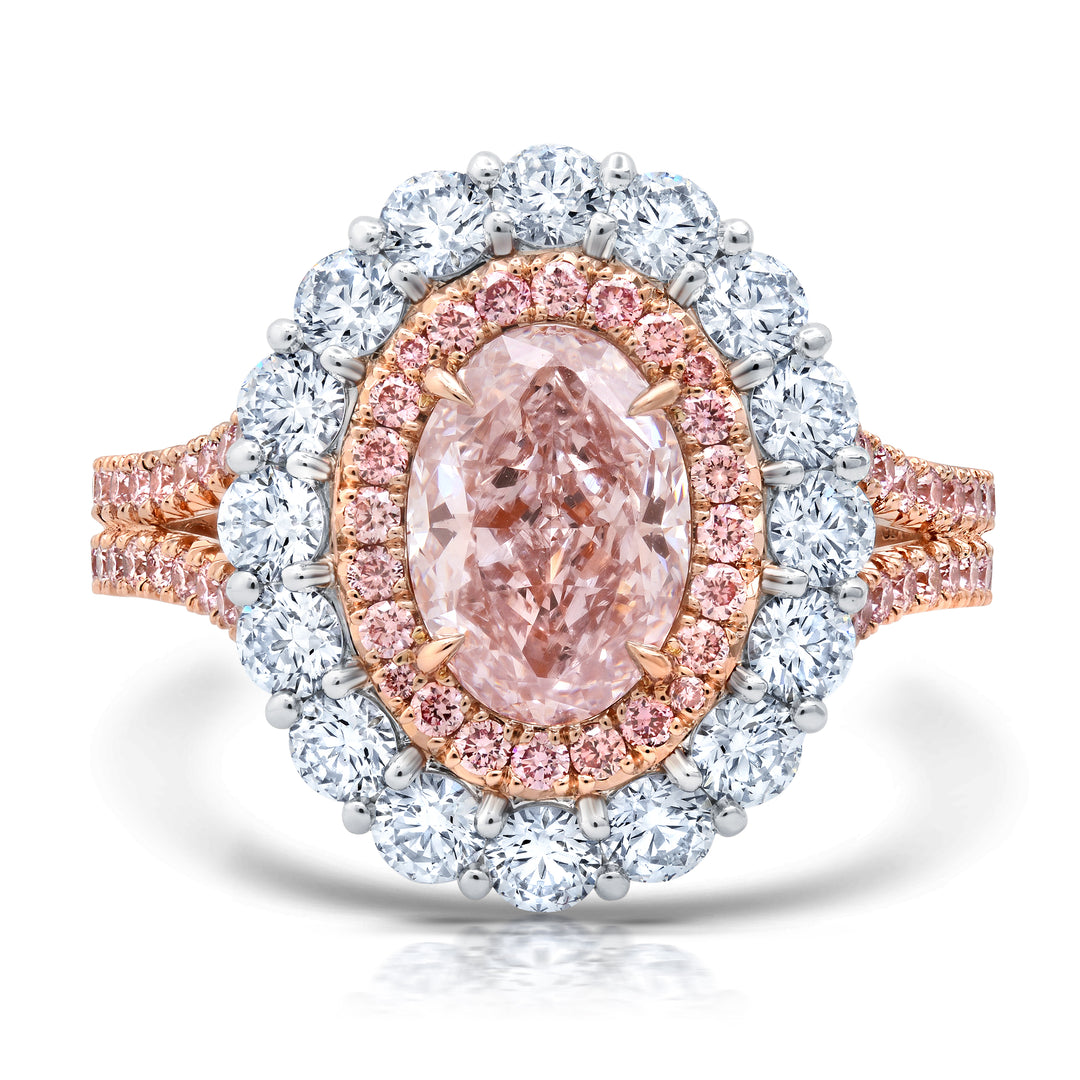 1.29ct Oval Light Pink Diamond Ring