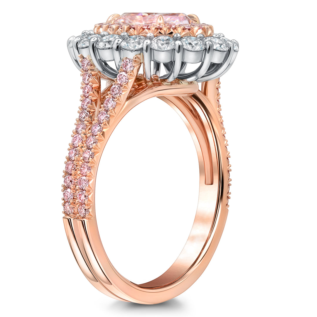 1.29ct Oval Light Pink Diamond Ring