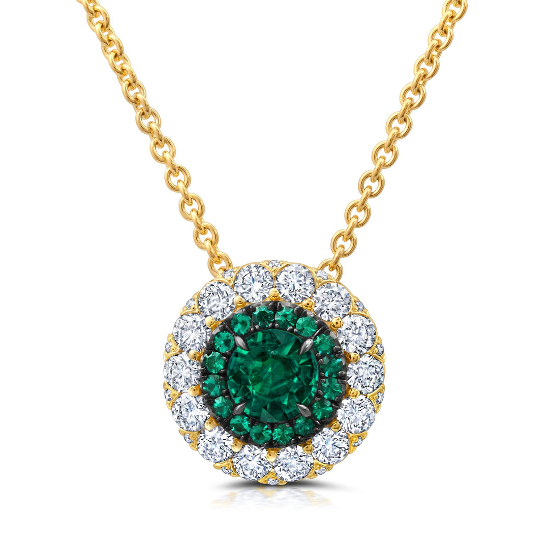 Colombian Emerald & Diamond Slider Necklace