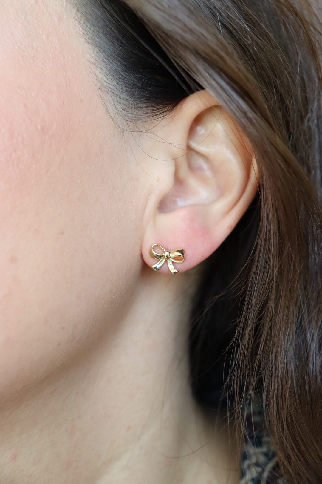 14K Gold Bow Mini Studs