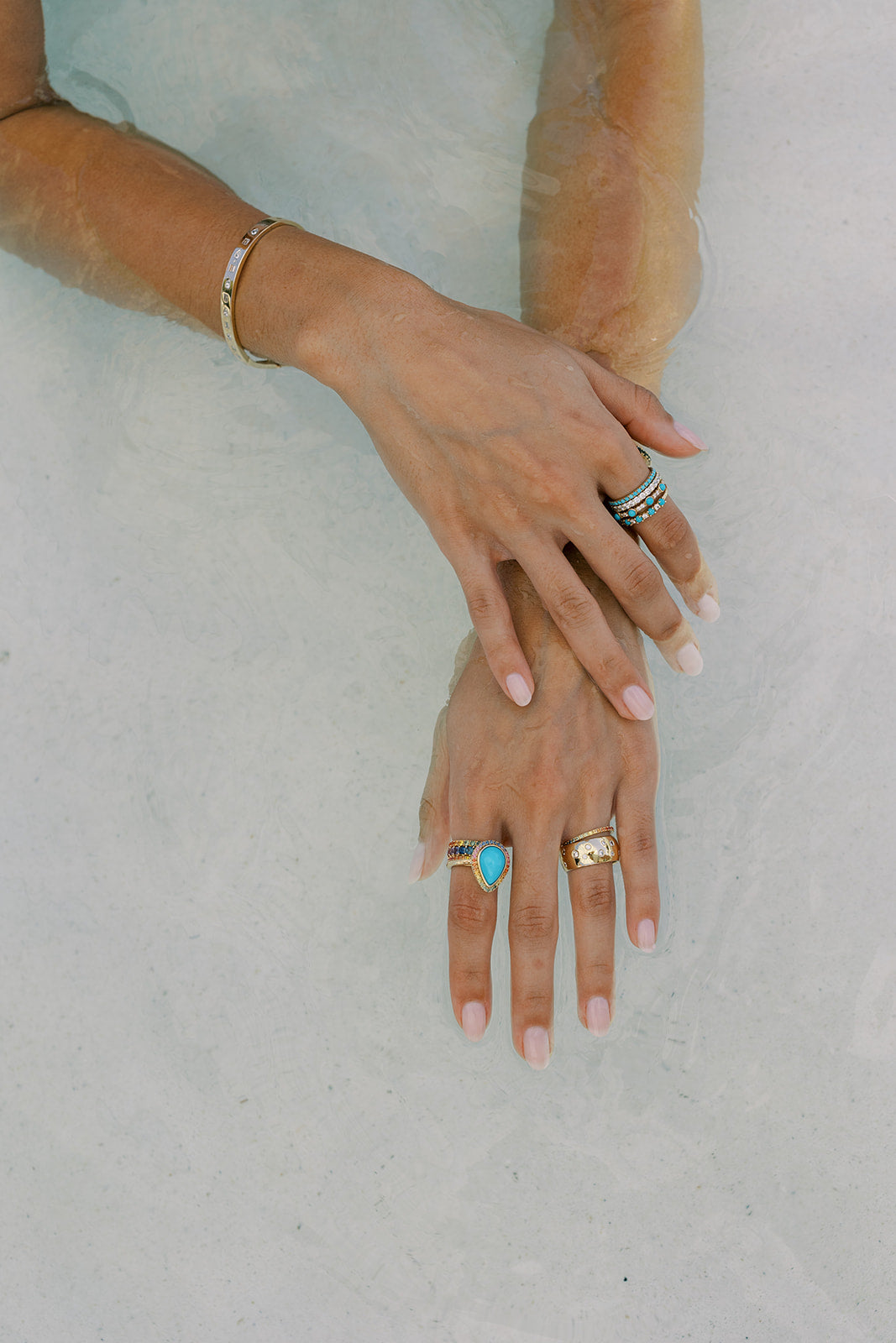 "Over the Rainbow" Bold Sapphire Eternity Band