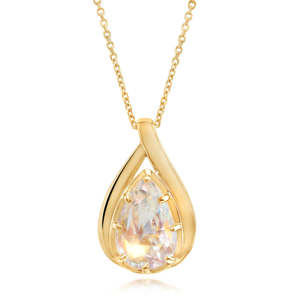 3.85ctw Pear Shape Moonstone Pendant in 18K Yellow Gold