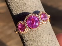 1.72ctw Round Pink Sapphire & Diamond Three Stone Ring