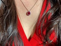 3.37ct Pear Shape Orange-Red Tanzanian Spinel & Diamond Necklace