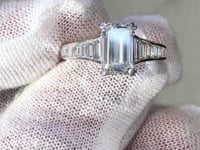 Emerald Cut Diamond & Baguette Diamond Ring