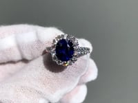 4.50ct Cushion Ceylon Sapphire & Diamond Ring