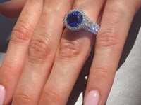 4.49ct Round Ceylon Sapphire & Diamond Ring