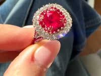 2.11ct Cushion Burmese "Pigeon's Blood" Ruby & Diamond Ring