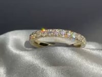 Single Row Triple Sided Diamond Eternity Band in 18K Yellow Gold