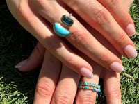 Turquoise & Diamond Stackable 14K Gold Ring