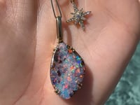 7.28ct Freeform Australian Boulder Opal & Diamond Star Necklace