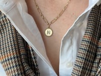 Gold & Diamond Medallion Initial Necklace