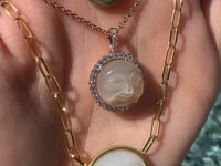 12.45ct Round German Carved Indian Moonstone set in Brushed 18K Yellow Gold