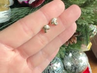 Mushroom Diamond & Gold Mini Studs in 14K Gold