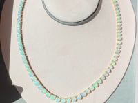 17.90ctw Australian Opal Heart Shape Neckpiece in 14k Yellow Gold