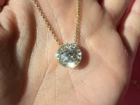 1.30ct Old European Brilliant Diamond Slider Pendant in 18K Yellow Gold