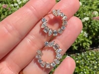 Mixed Shape Diamond Hoop Earrings in White Gold