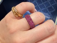 Stretchable Pink Sapphire Eternity Band in Platinum
