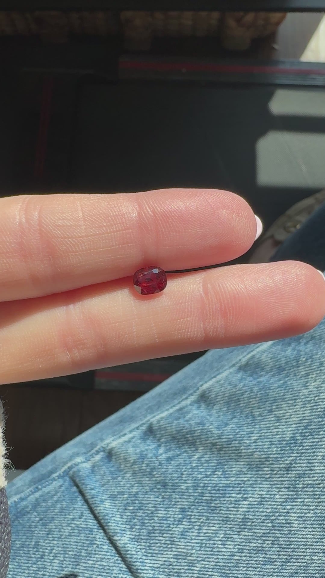 0.98ct Cushion Reddish-Orange Montana Sapphire - Loose #10