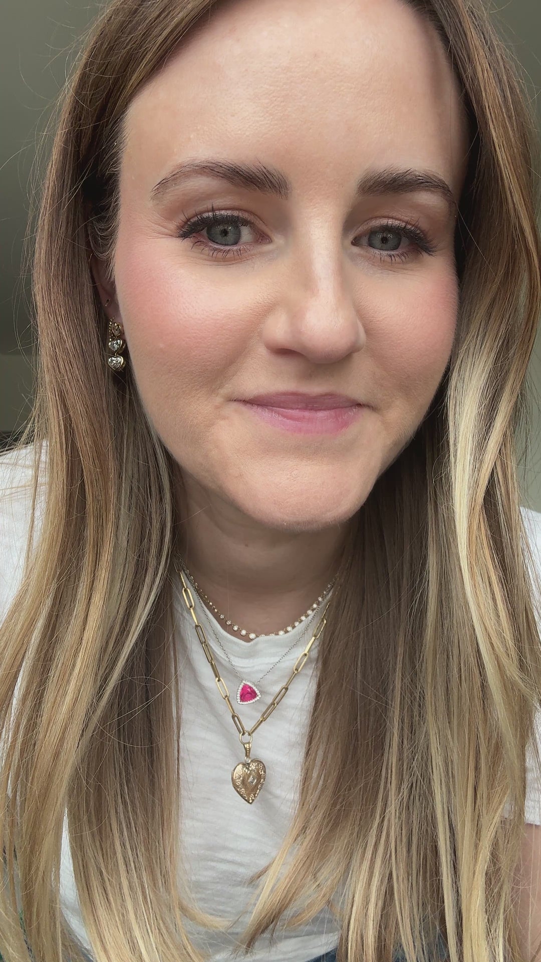 Heart Shape Bezel Diamond Dangle Earrings in 18K Yellow Gold