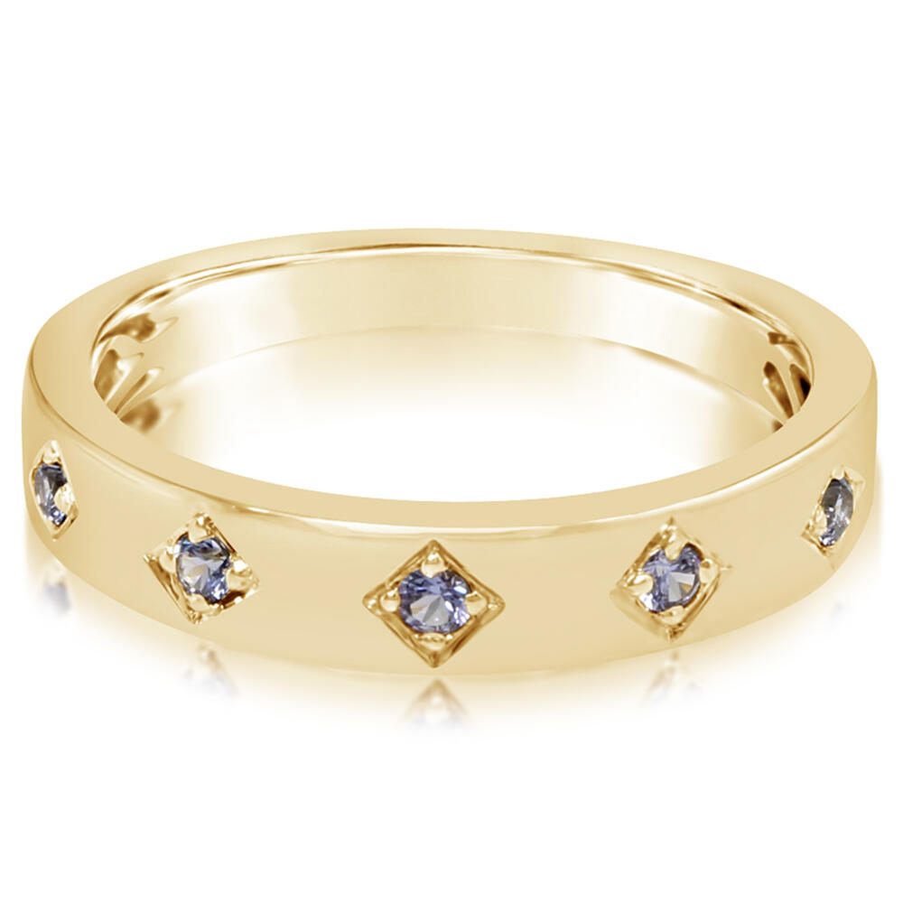 Yogo Sapphire Band in 14K Gold