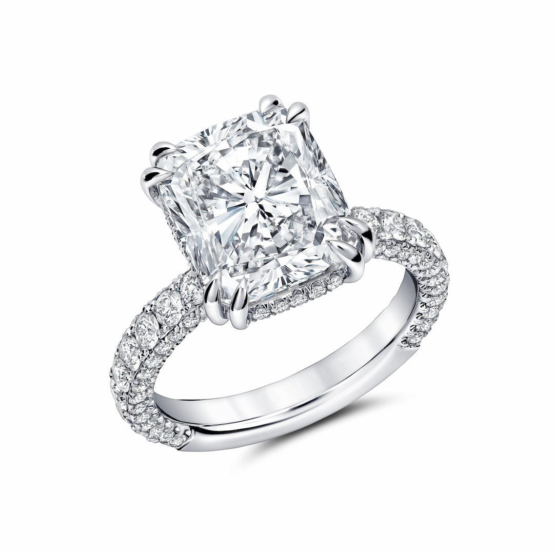 Extraordinary Cushion Diamond Solitaire Engagement Ring