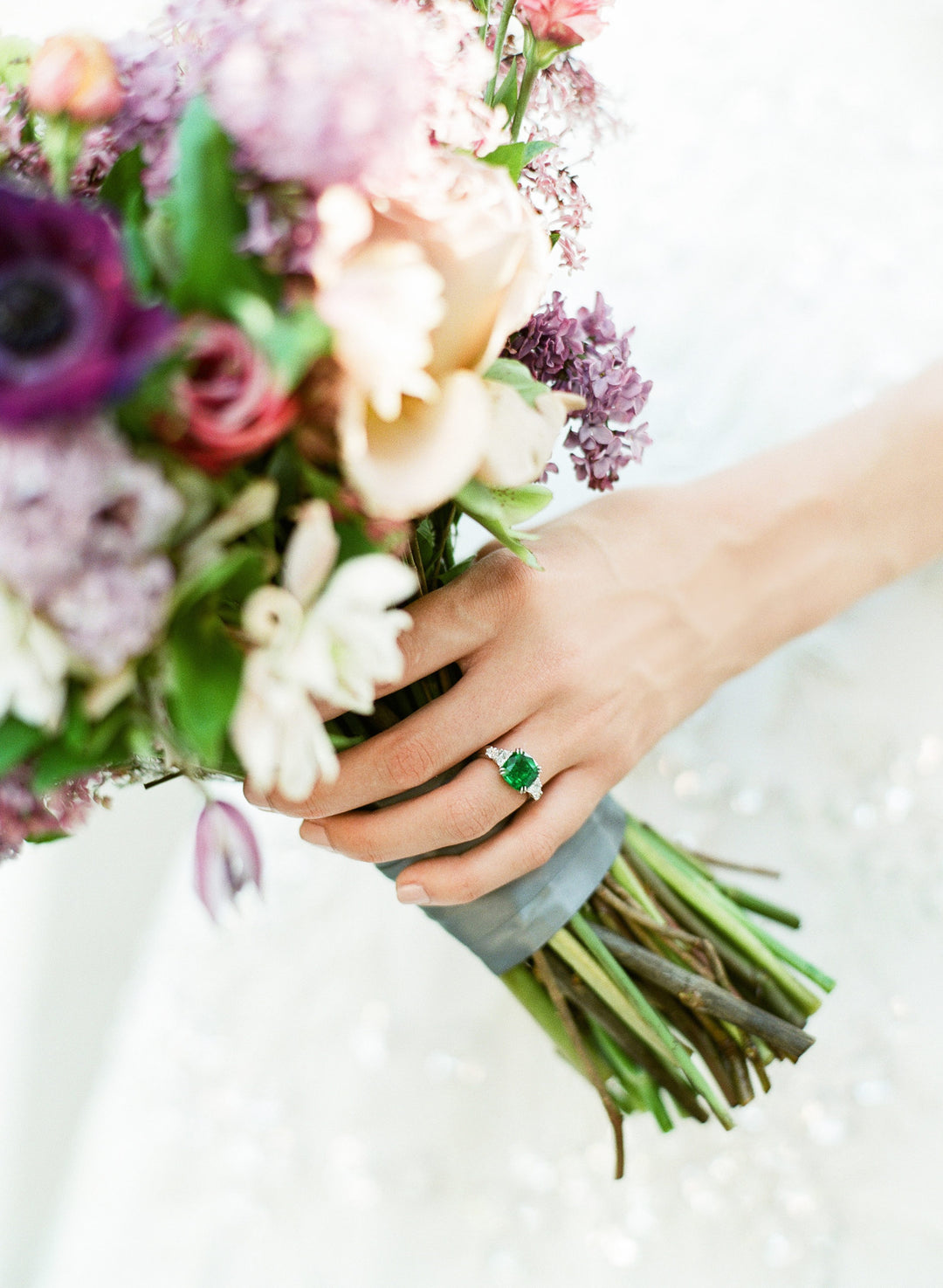 Cushion Colombian Emerald & Diamond Ring