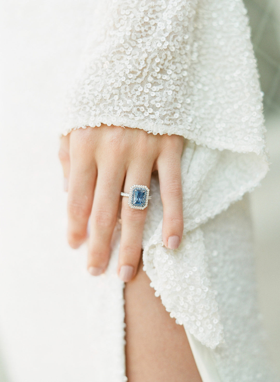 2.97ct Radiant Cut "Cornflower Blue" Sapphire & Diamond Ring