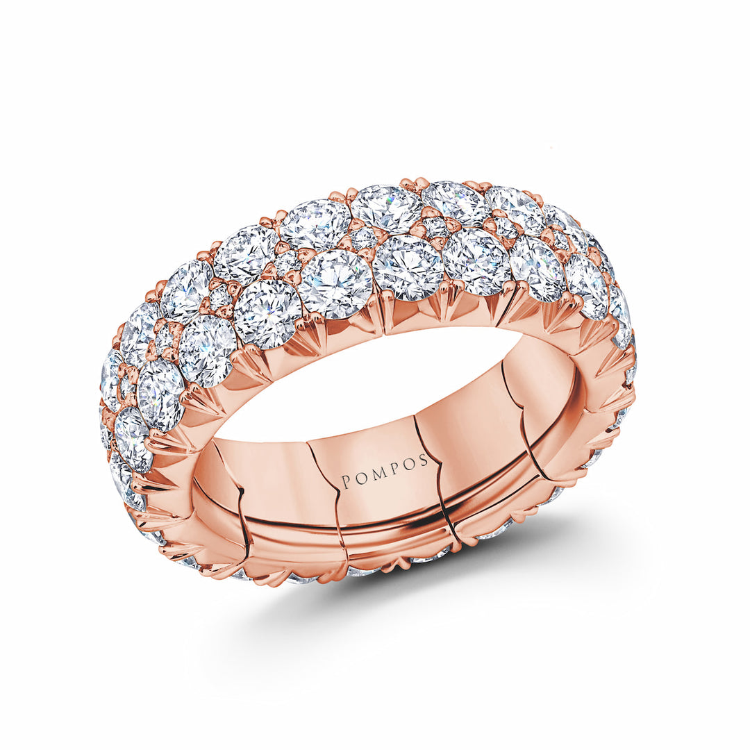 Stretchable Peek-A-Boo Diamond Eternity Band in 18K Rose Gold