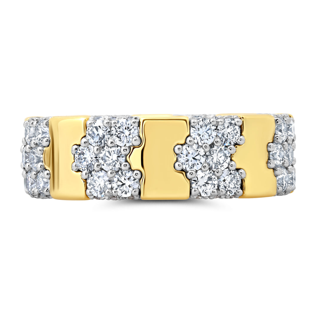 Stretchable Diamond "Puzzle" Eternity Band in 18K Yellow Gold