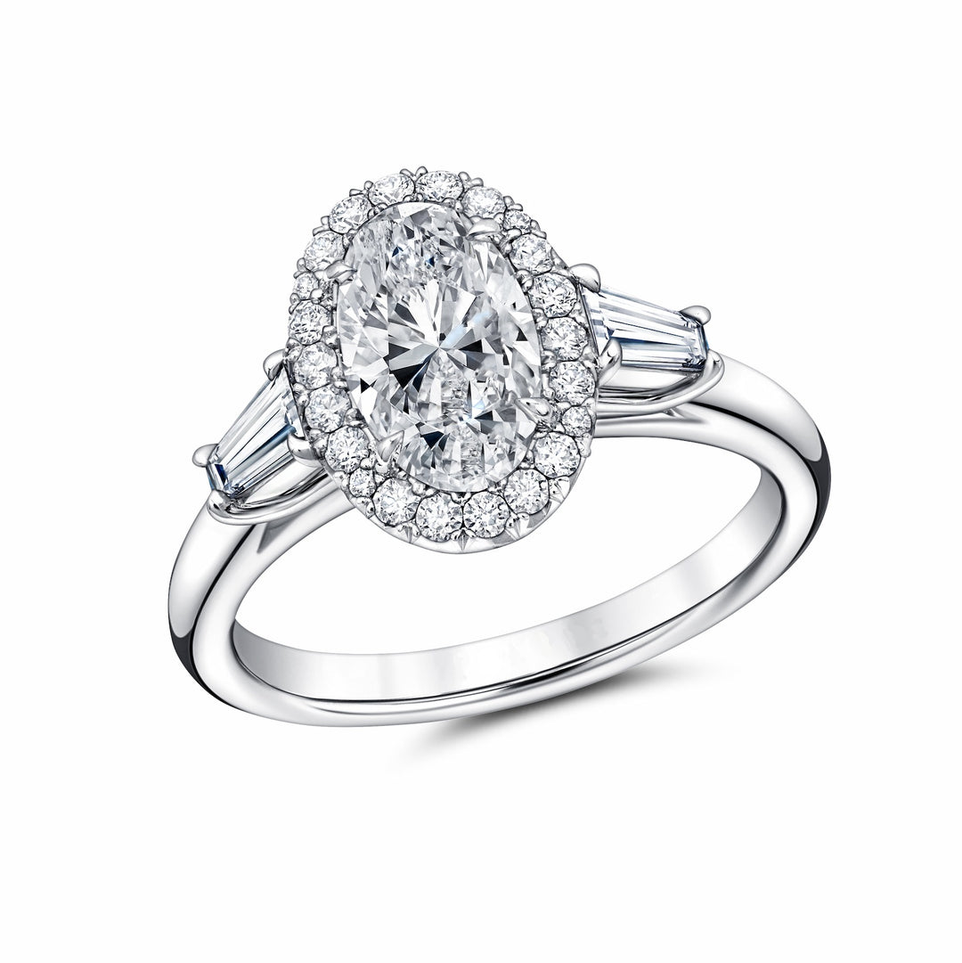 1.51ct Oval Diamond Three Stone Engagement Ring