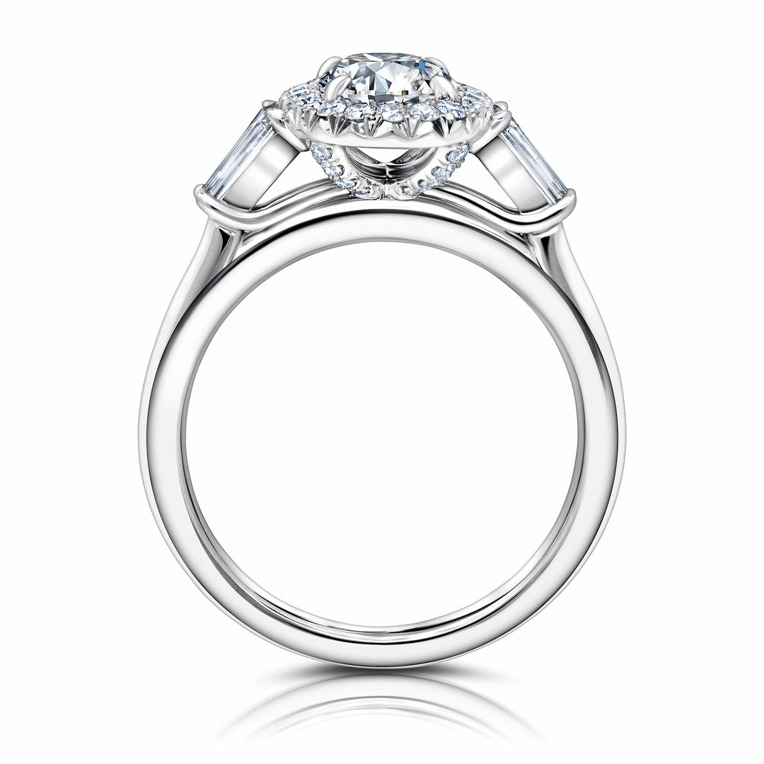 1.51ct Oval Diamond Three Stone Engagement Ring