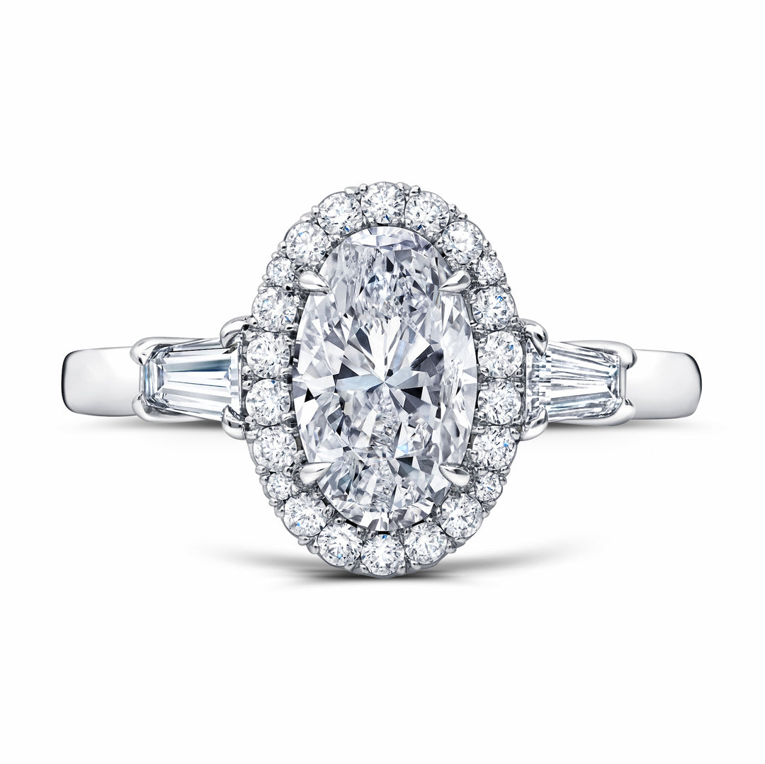 1.51ct Oval Diamond Three Stone Engagement Ring