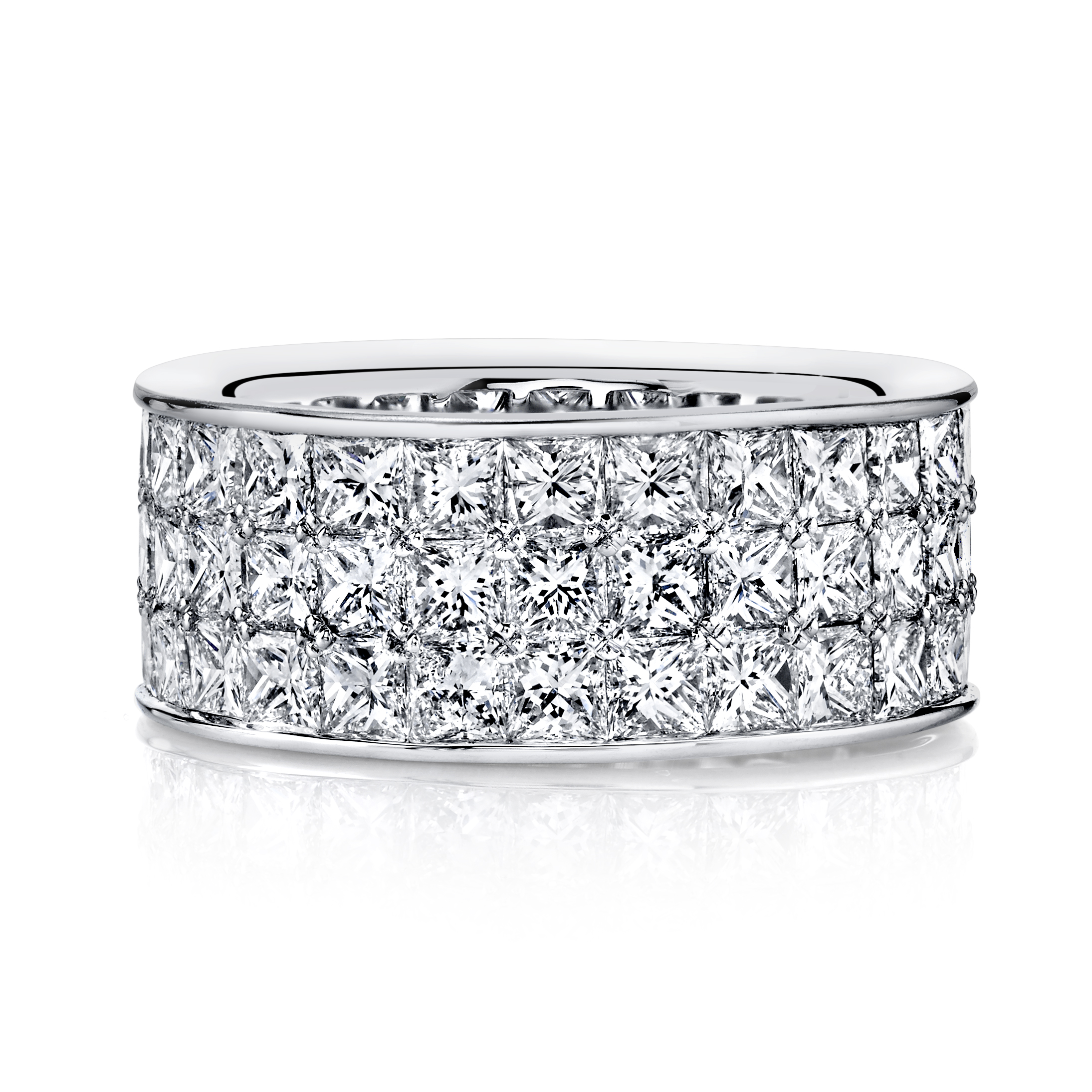 Princess Cut Triple Row Diamond Band | Nicole Mera