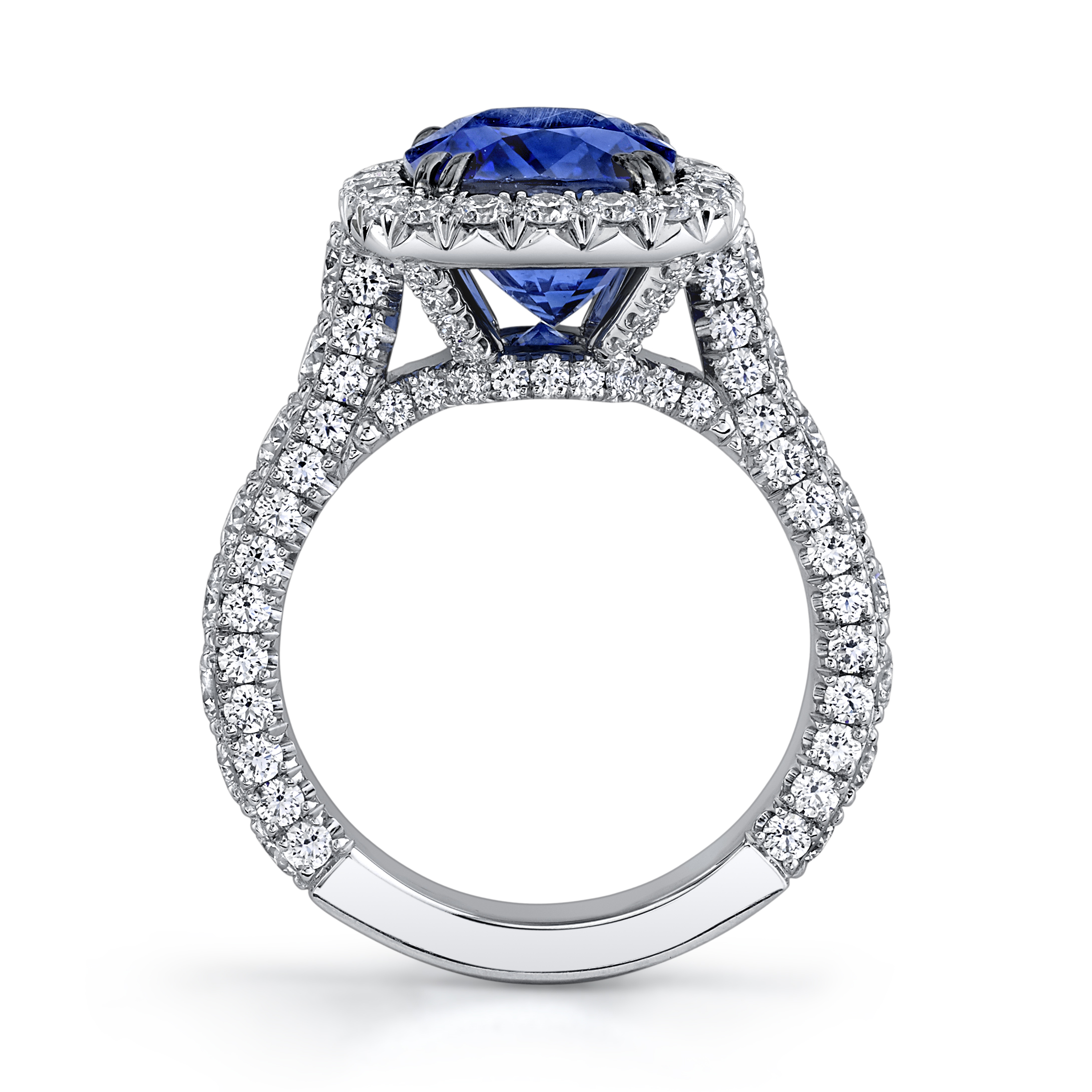 Cushion Sapphire & Diamond Ring | Nicole Mera