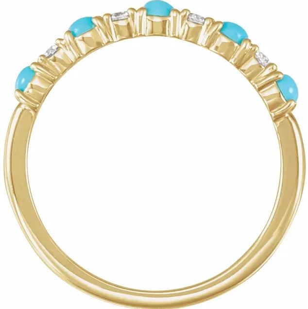 Turquoise & Diamond Stackable 14K Gold Ring | Nicole Mera